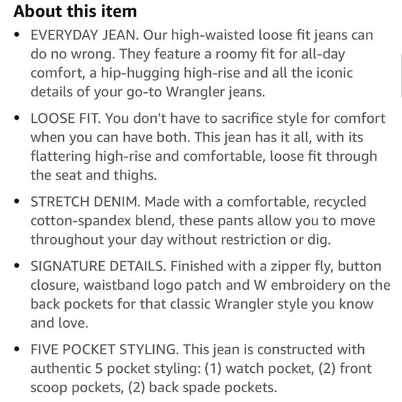 Wrangler Women's High Rise Loose Straight Crop Casual Jeans NWT Size 10/30 - Picture 9 of 10